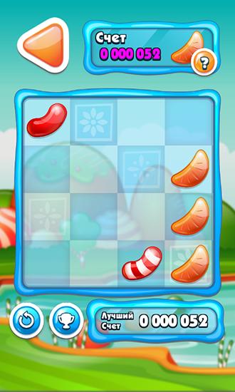 Gameplay of the 2048 candy crash: Craft saga for Android phone or tablet.