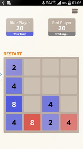 Gameplay of the 2048 PvP arena for Android phone or tablet.