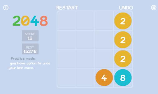 Gameplay of the 2048 reborn for Android phone or tablet.