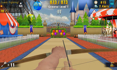 Gameplay of the 3D Archery 2 for Android phone or tablet.