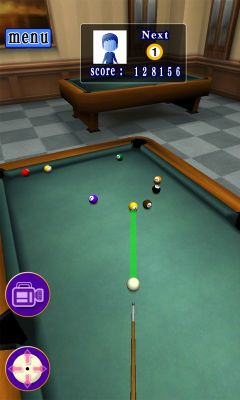 Gameplay of the 3D Billiards G for Android phone or tablet.