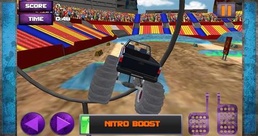 Gameplay of the 3D monster truck racing for Android phone or tablet.