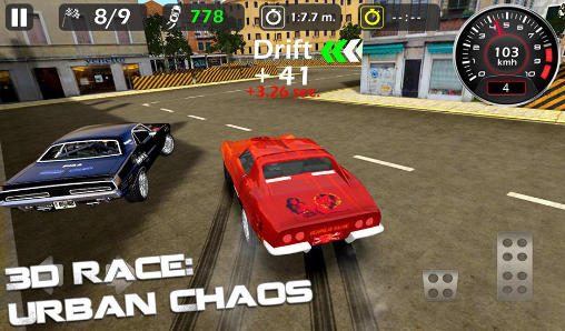 Gameplay of the 3d race: Urban chaos for Android phone or tablet.