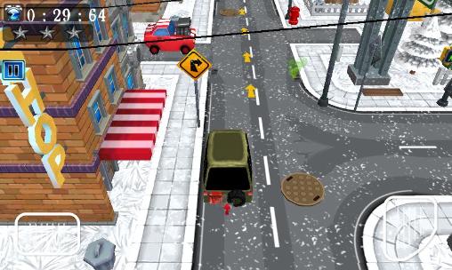 Gameplay of the 3D toon car parking for Android phone or tablet.