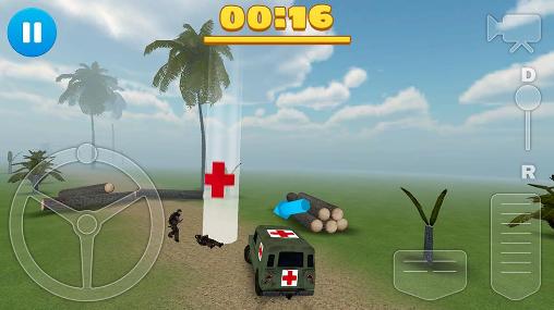 Gameplay of the 4x4 off-road ambulance game for Android phone or tablet.