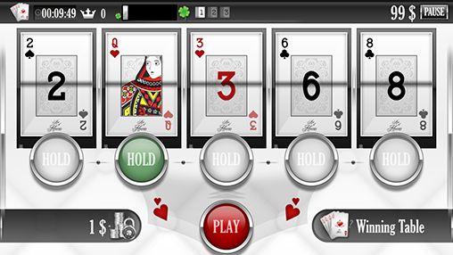 Gameplay of the Ace of hearts: Casino poker - video poker for Android phone or tablet.