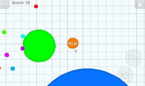 Gameplay of the Agar.io for Android phone or tablet.