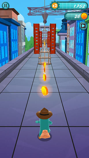 Gameplay of the Agent P: Doofen dash for Android phone or tablet.