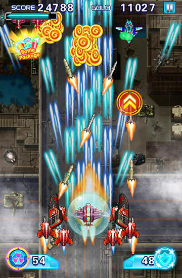 Gameplay of the Air fighter war: Armageddon for Android phone or tablet.