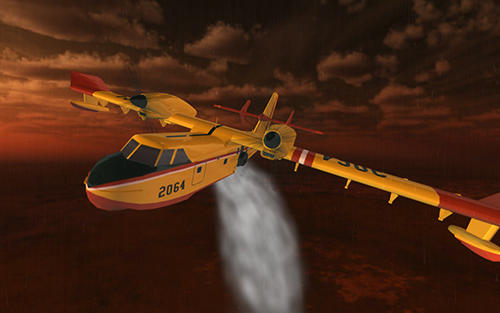 Gameplay of the Airplane firefighter simulator for Android phone or tablet.