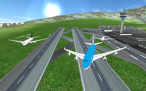 Gameplay of the Airplane flying flight pilot for Android phone or tablet.