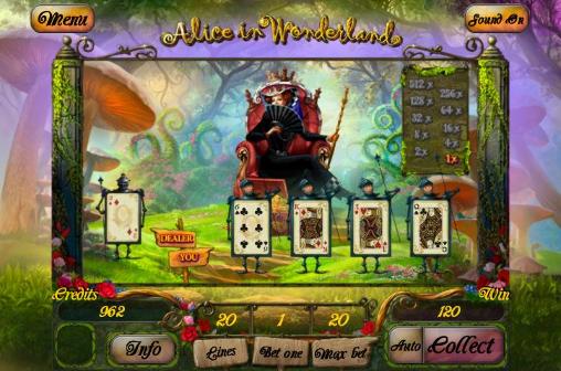 Gameplay of the Alice in Wonderland: Slot for Android phone or tablet.