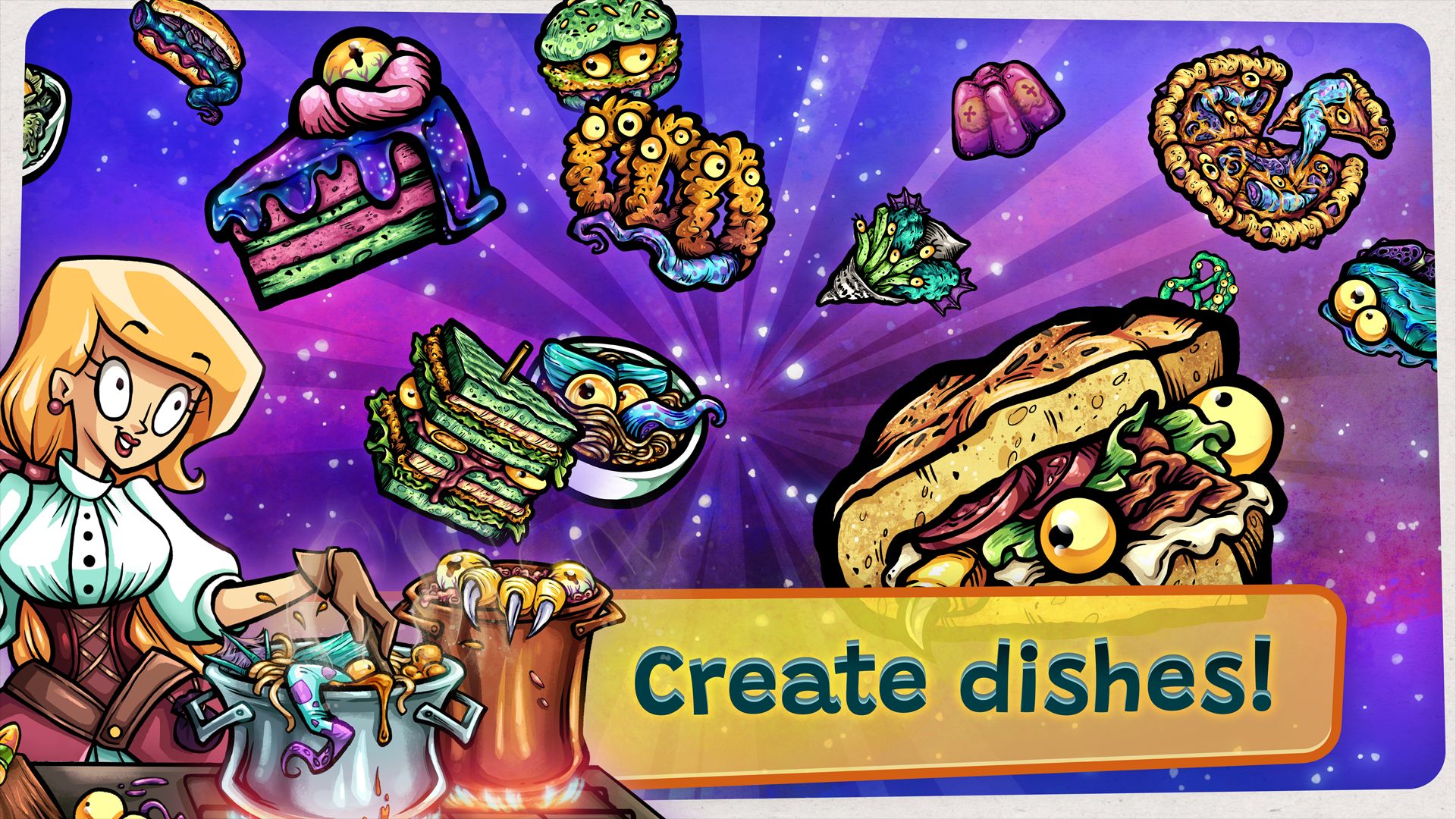 Alien Food Invasion - Android game screenshots.