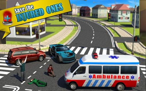Gameplay of the Ambulance: Doctor simulator 3D for Android phone or tablet.