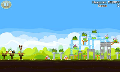 Gameplay of the Angry Birds. Seasons: Easter Eggs for Android phone or tablet.