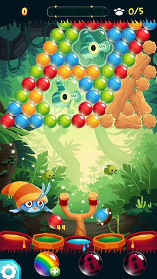 Gameplay of the Angry birds: Stella pop for Android phone or tablet.