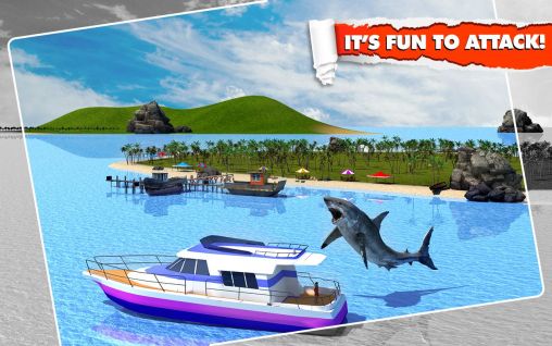 Gameplay of the Angry shark: Simulator 3D for Android phone or tablet.