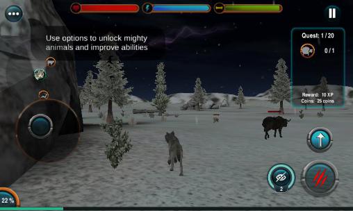 Gameplay of the Angry wolf simulator 3D for Android phone or tablet.