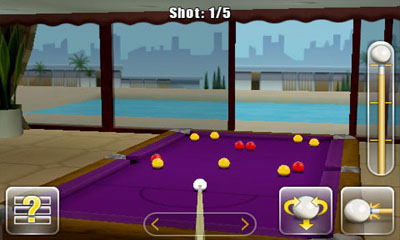 Gameplay of the Anytime Pool for Android phone or tablet.