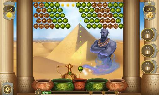 Gameplay of the Arabian nights: Bubble shooter for Android phone or tablet.