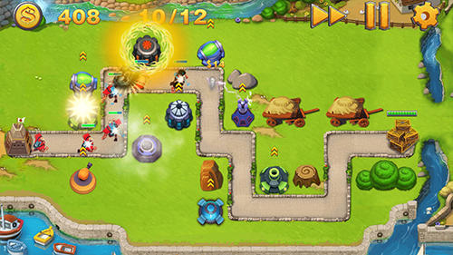 Gameplay of the Army defense: Tower game for Android phone or tablet.