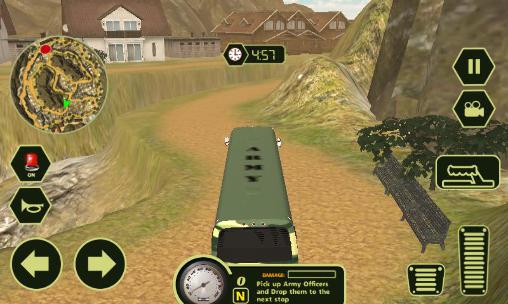 Gameplay of the Army transport bus driver for Android phone or tablet.