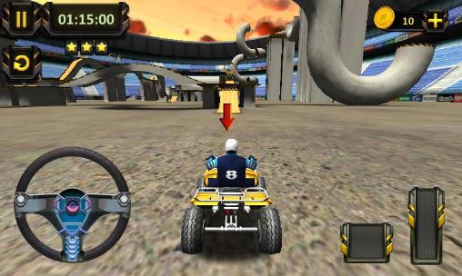 Gameplay of the ATV racing: 3D arena stunts for Android phone or tablet.
