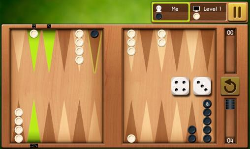Gameplay of the Backgammon king for Android phone or tablet.
