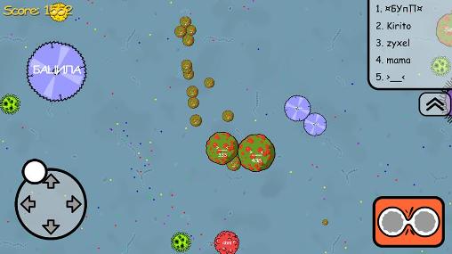 Gameplay of the Bacteria world: Agar for Android phone or tablet.