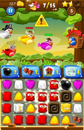 Gameplay of the Bad bad birds: Puzzle defense for Android phone or tablet.