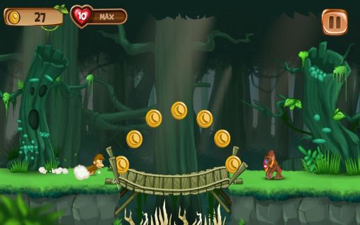 Gameplay of the Banana island: Jungle run for Android phone or tablet.