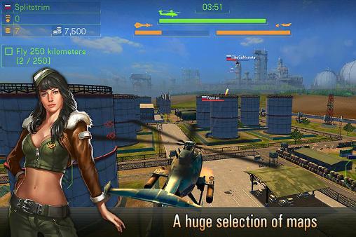 Gameplay of the Battle of helicopters for Android phone or tablet.