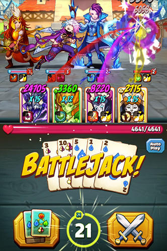 Battlejack: Blackjack RPG - Android game screenshots.