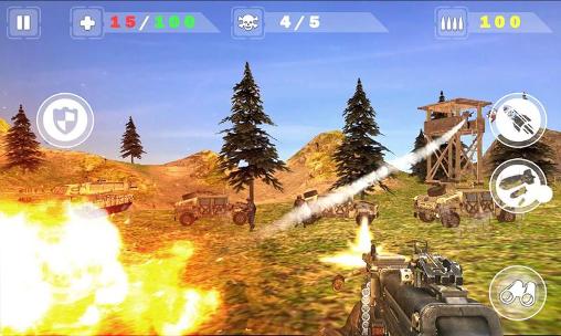 Gameplay of the Beach head: Modern action combat for Android phone or tablet.