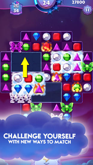 Gameplay of the Bejeweled skies for Android phone or tablet.