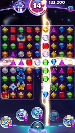 Gameplay of the Bejeweled stars for Android phone or tablet.