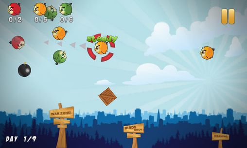 Gameplay of the Birds war for Android phone or tablet.