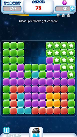 Gameplay of the Block heroes: Tap puzzle. Pop star for Android phone or tablet.