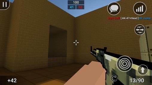 Gameplay of the Block strike for Android phone or tablet.
