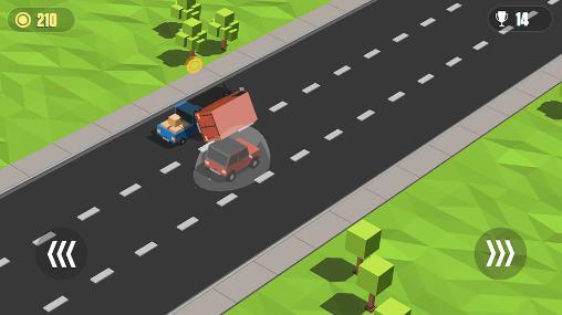Gameplay of the Blocky cars: Traffic rush for Android phone or tablet.