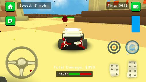 Gameplay of the Blocky demolition derby for Android phone or tablet.