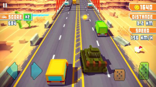 Gameplay of the Blocky highway for Android phone or tablet.