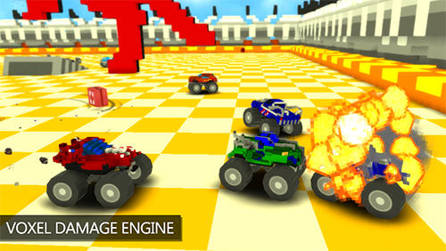 Gameplay of the Blocky monster truck smash for Android phone or tablet.