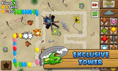 Gameplay of the Bloons TD 5 for Android phone or tablet.