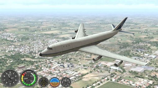 Gameplay of the Boeing flight simulator 2014 for Android phone or tablet.