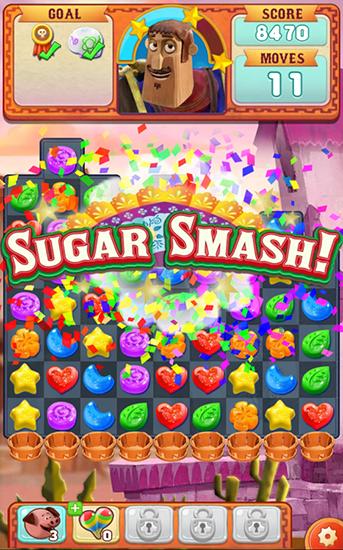 Gameplay of the Book of life: Sugar smash for Android phone or tablet.