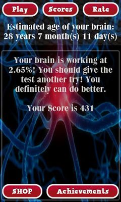 Gameplay of the Brain Age Test for Android phone or tablet.