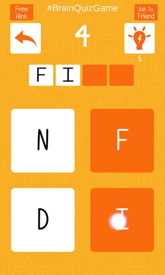 Gameplay of the Brain quiz: Just 1 word! for Android phone or tablet.
