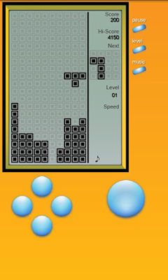Gameplay of the Brick Game - Retro Type Tetris for Android phone or tablet.
