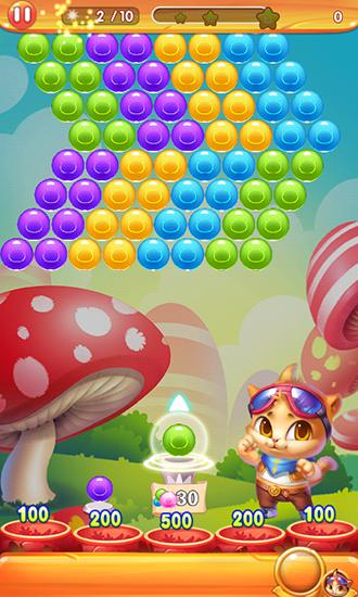Gameplay of the Bubble cat 3 for Android phone or tablet.